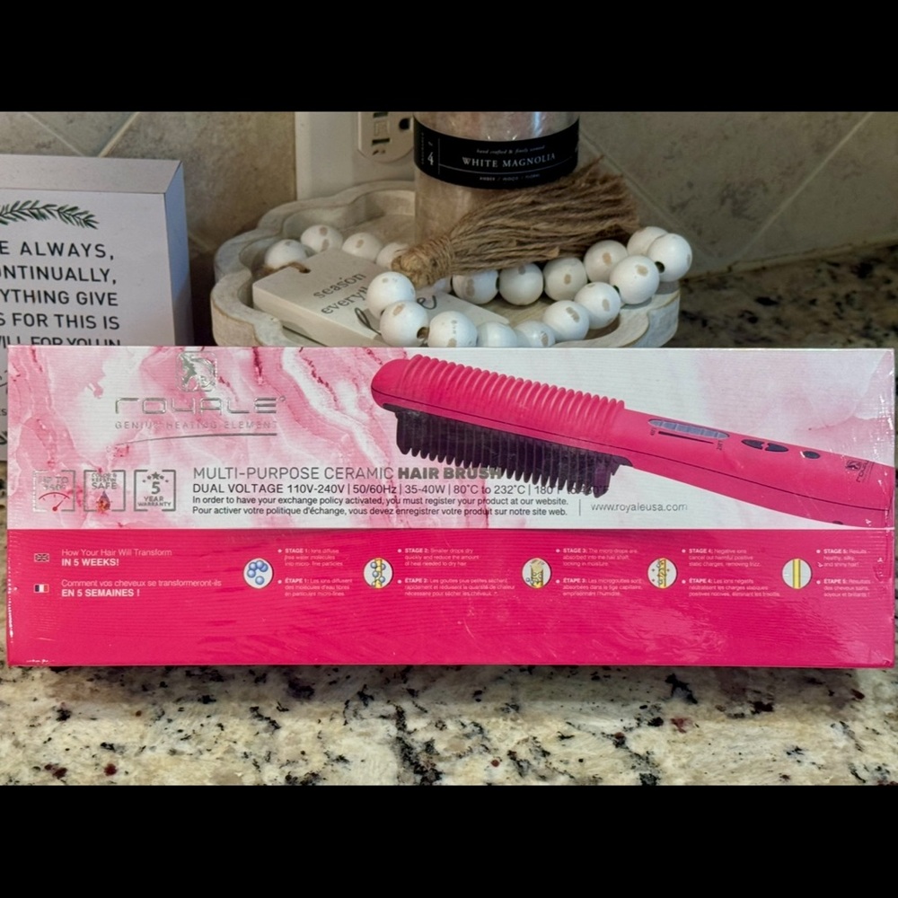 ROYALe Multi-Purpose Ceramic Hair Brush - Pink